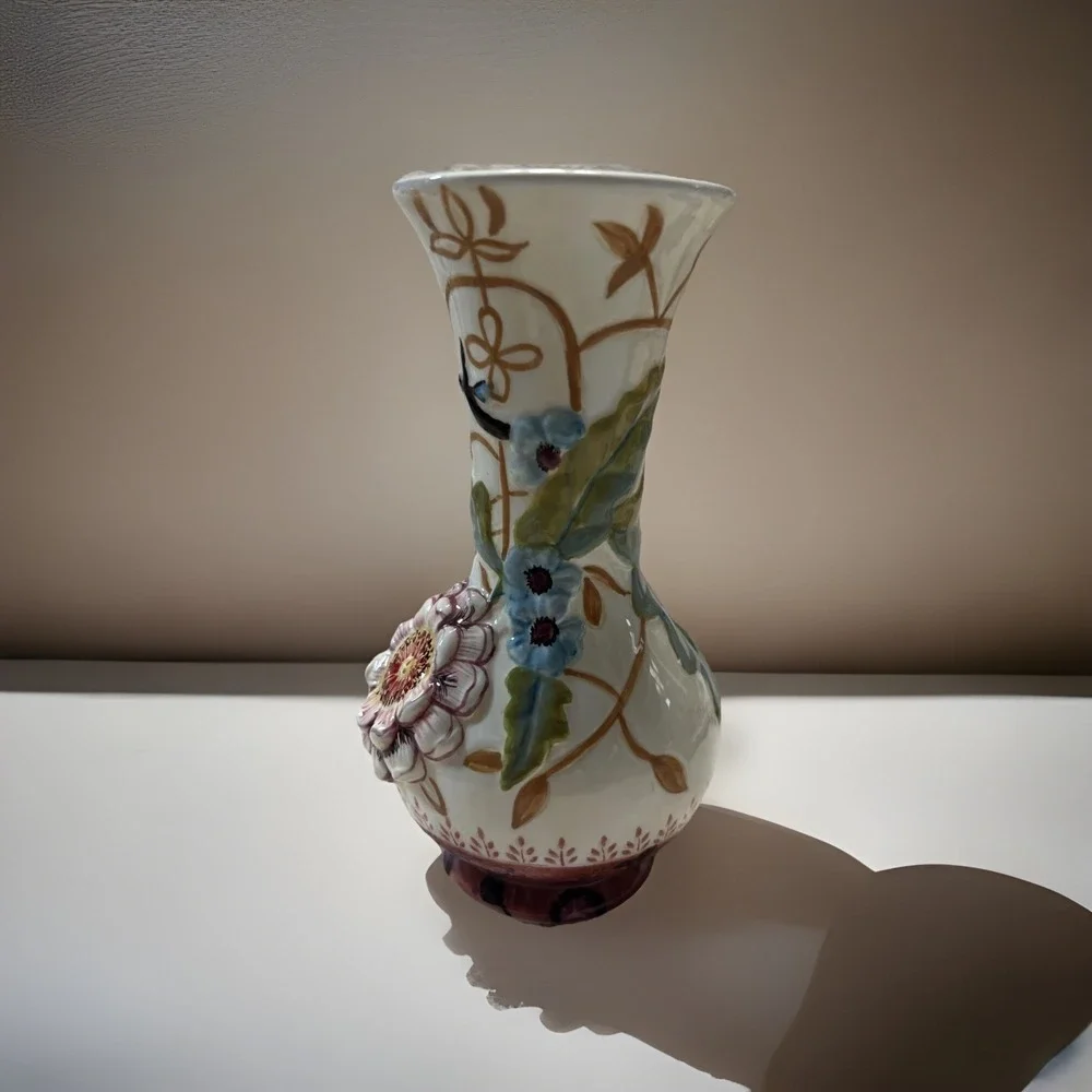 Tracy Potter Hand Painted Floral Bud Vase‎